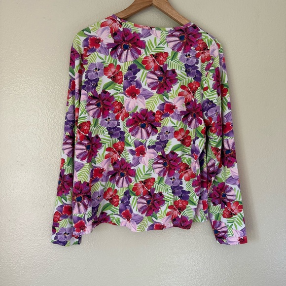 ❇️Lands' End Women's Vibrant Floral Long Sleeve Swim Tee 2 for $22❇️ - Picture 4 of 4